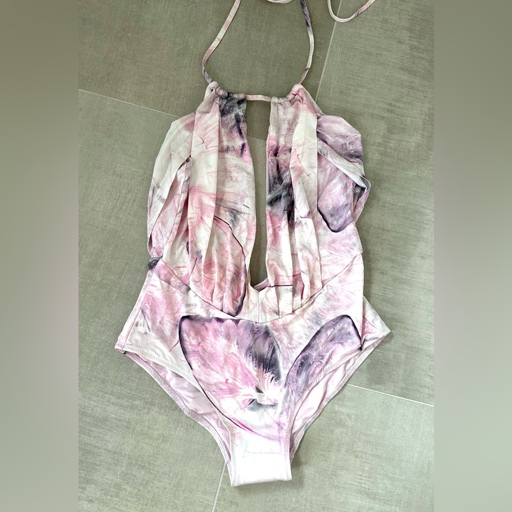 La Perla Pink and Lilac One Piece Bathing Suit